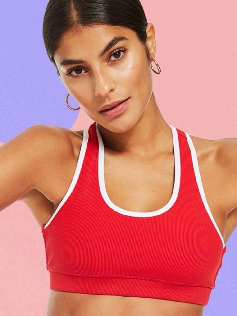 Red sports bra